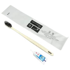 Disposable toothbrush with toothpaste 3 ml, White